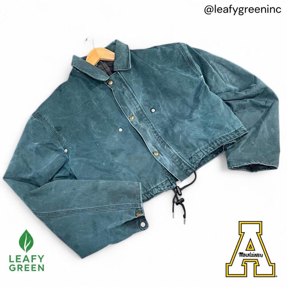 Carhartt Jade Spruce HTG Green Crop Jacket Boxy VTG 90s us sz S Canvas Pearl Sna